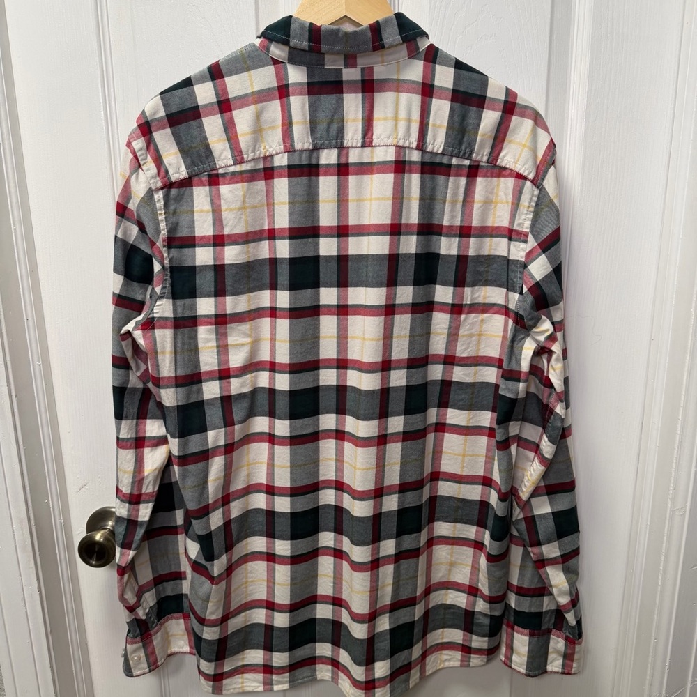 L.L. Bean Signature Stretch Woven Plaid Shirt, Men’s Large, Black/Red - Picture 3 of 9